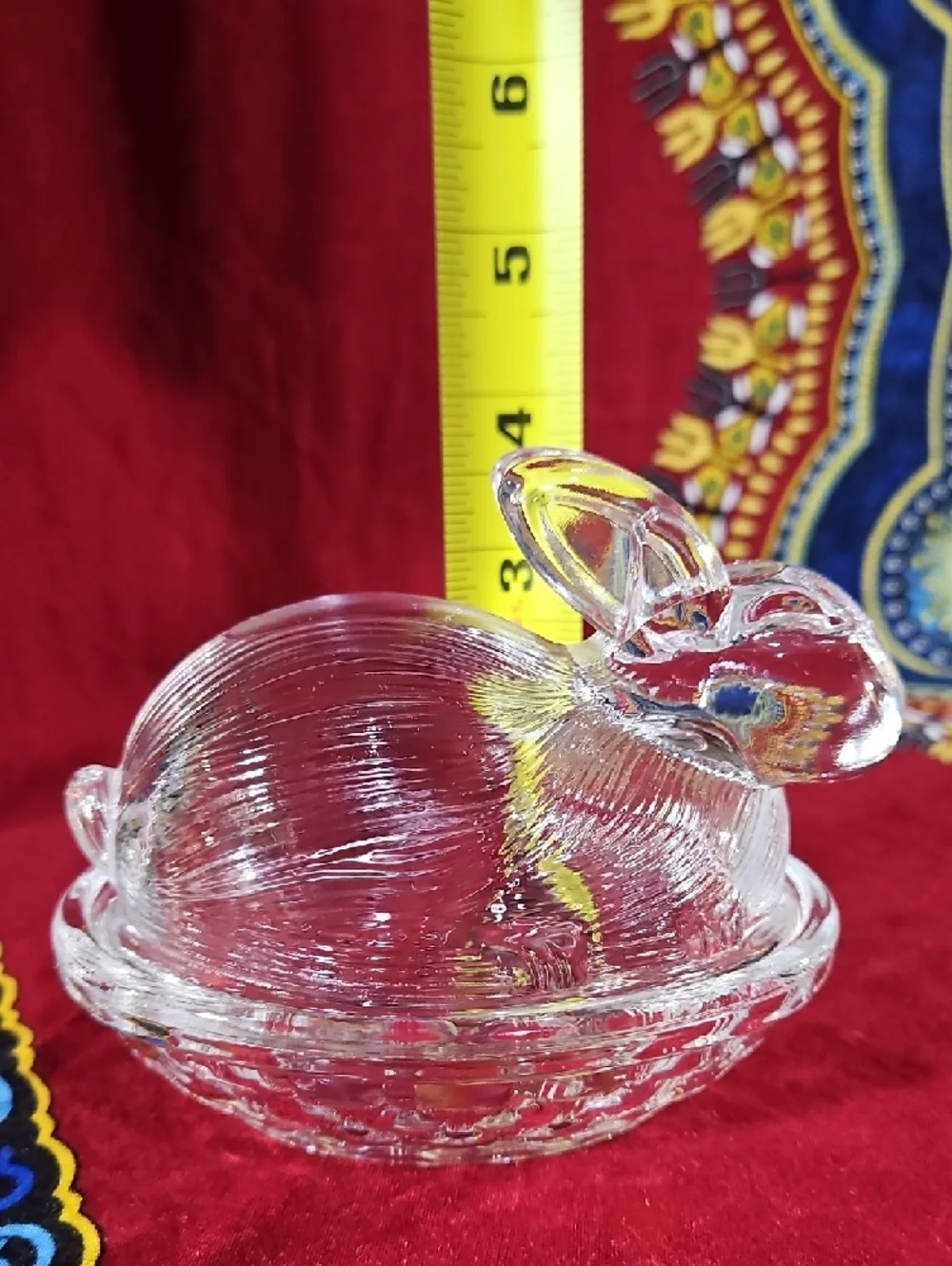 Adorable Bunny Rabbit Lid Nestled Atop A Basket Weave Nest